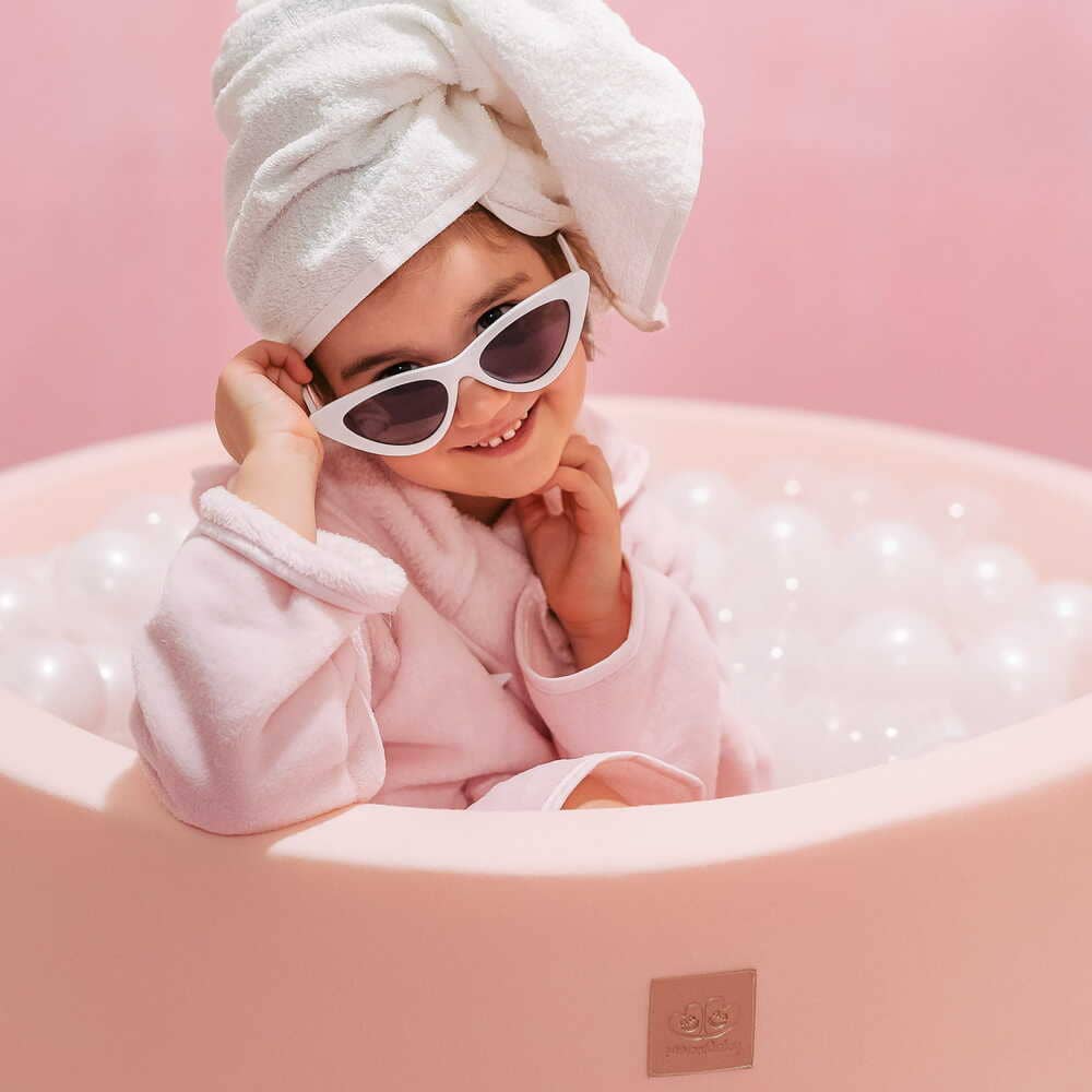 piscine a balle rose bebe velours