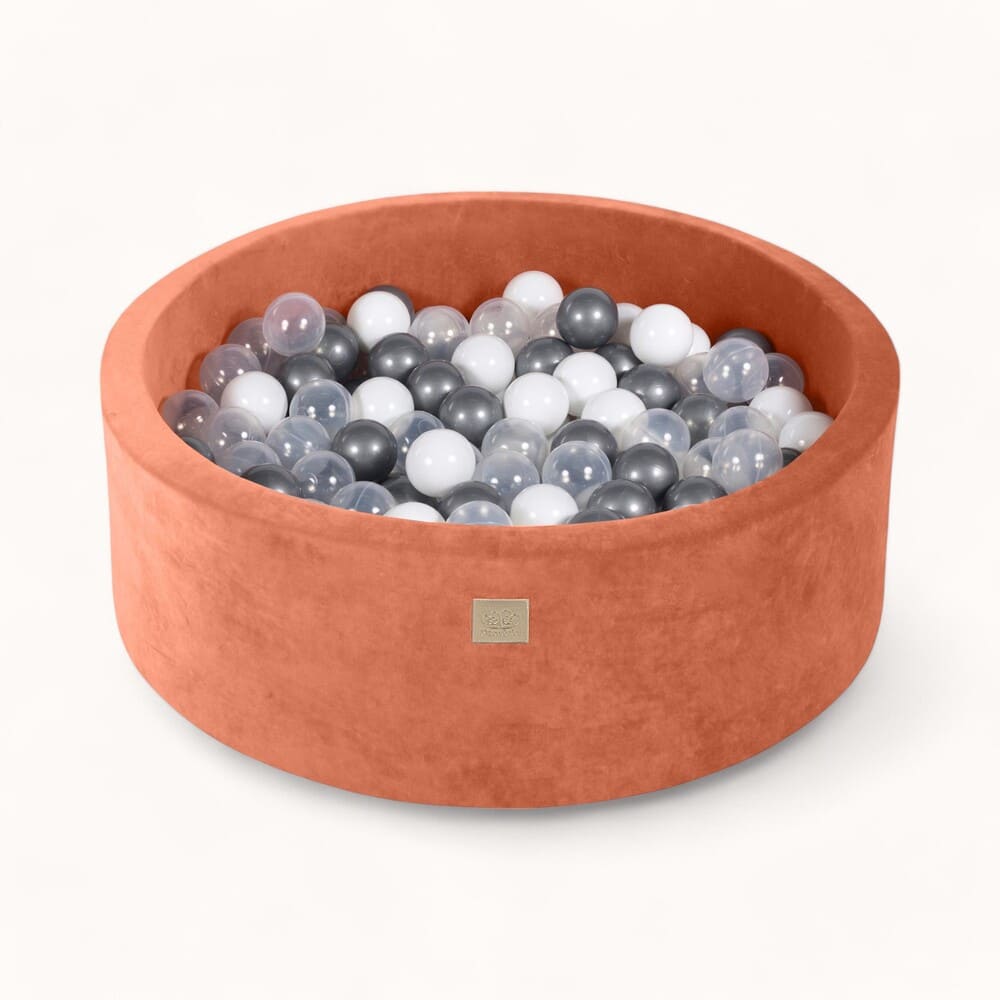 piscine ronde a balle terracotta en velours pour bebe